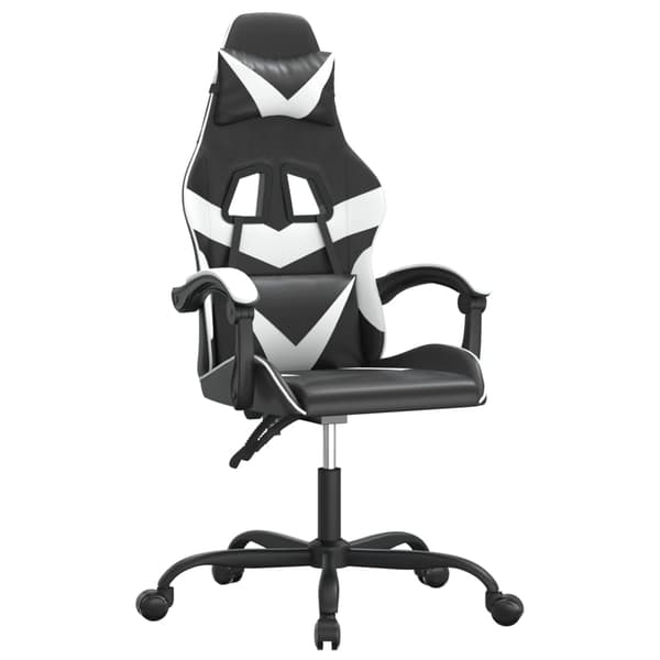 vidaXL gamingstol, sort og hvid, kunstlæder
