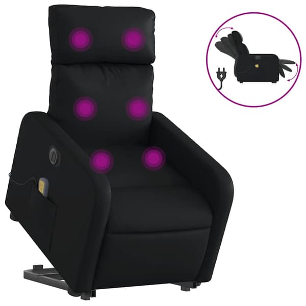 vidaXL elektrisk lænestol med massage, sort