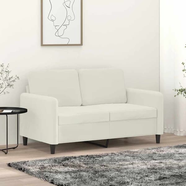 vidaXL 2-sitssoffa krämfärgad 120 cm klädd i sammet