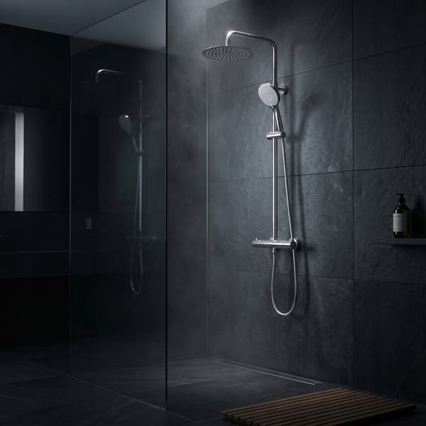 Duschset Krom Silver Termostat Lungo Modern
