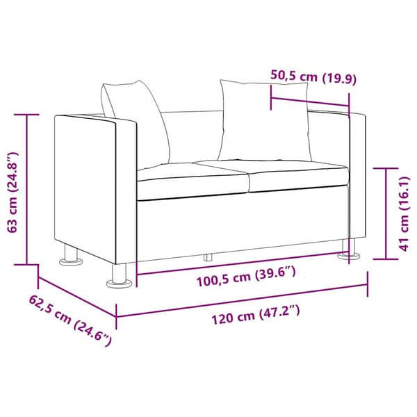 vidaXL 2-sits soffa i konstläder vit