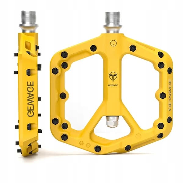 GEWAGE Lätta Gula Plattformscykelpedaler Nylon 2 Glidlager
