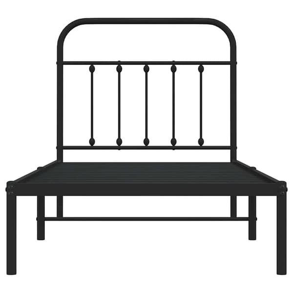 vidaXL metalsengestel med hovedgærde sort 90x190 cm