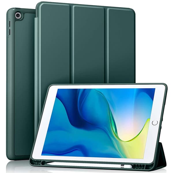 Fodral för iPad 10.2" 2021/2020/2019 (9:e/8:e/7:e generationen), med stylushållare, Grön