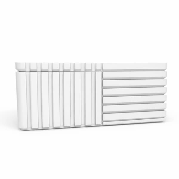 Hvid rillet organizer-boks med låg til småting til kontoret