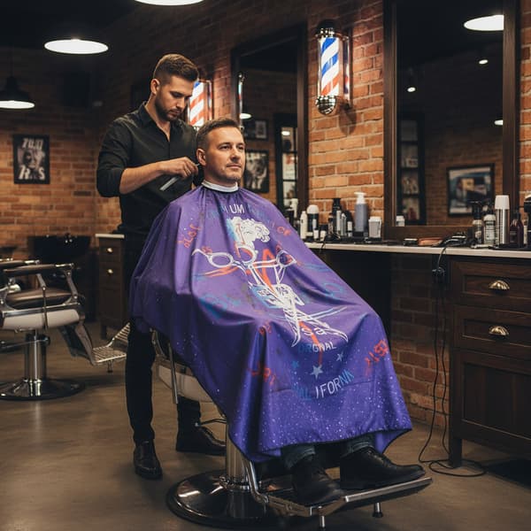 Barbermantel för en stor hårsalong
