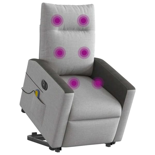 vidaXL Elektrisk lyftande massagefåtölj, vilstol, grå