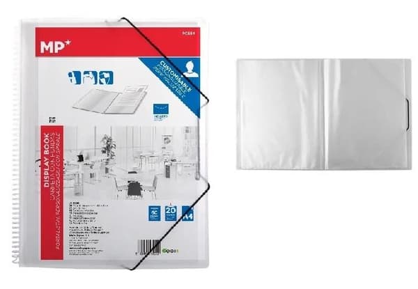 A4 spiralmappe med 20 elastiske lommer