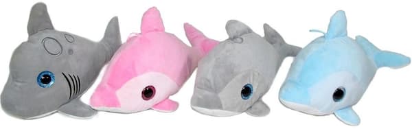 Delfin plyslegetøj 30 cm MIX