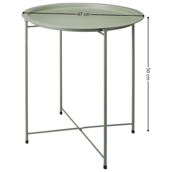 Grønt metal sidebord 47xh50 cm