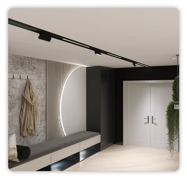 LED lineær spotlight 4000K neutral justerbar 18W type A til magnetiske skinner SMART TRACK 48VDC