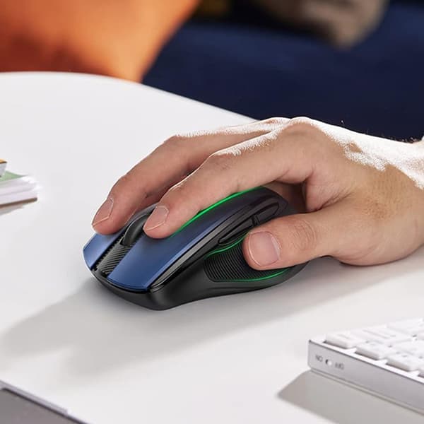 Precision Trådløs Mus USB 2.4GHz Bluetooth 5.0 Optisk 4000 DPI Blå