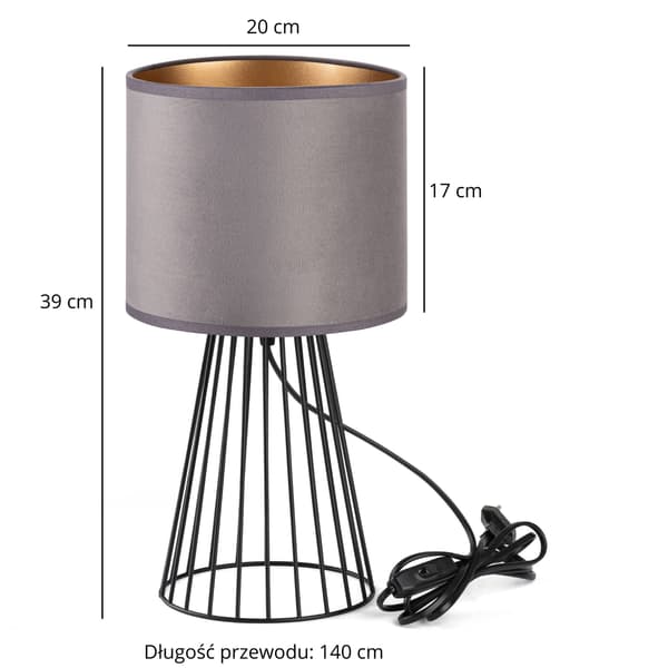 Tornado ASBG-lampa, gråguld sammet
