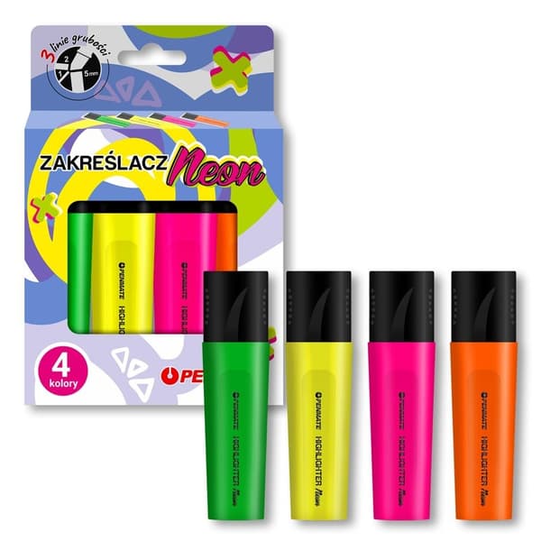 Neon highlighter i 4 farver