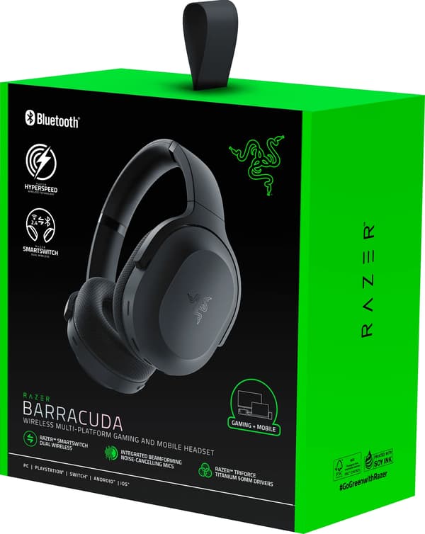 Razer Barracuda Gaming Headset Trådlöst Svart