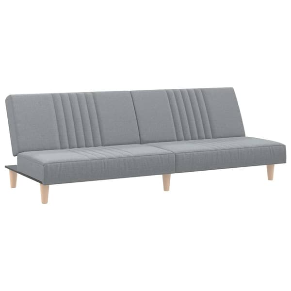 vidaXL Bäddsoffa, ljusgrå, klädd i tyg