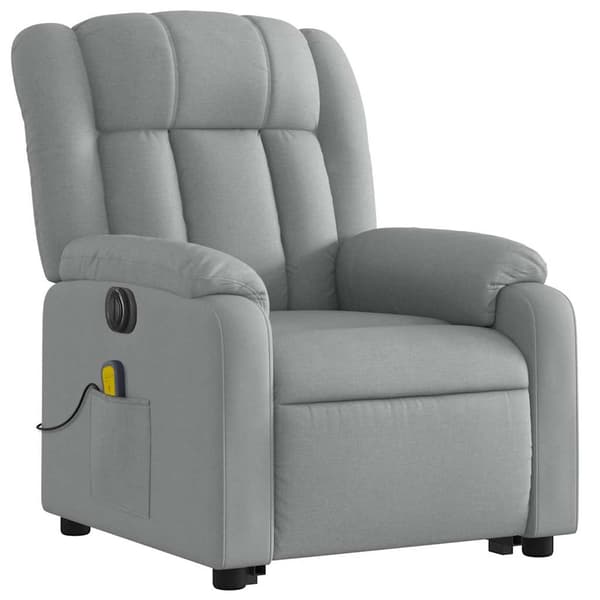 vidaXL Elektrisk lyftande massagefåtölj ljusgrå