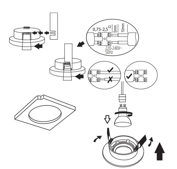 LED loftspotlight dekorativ ring GLOZO DSO 10W rund hvid sort
