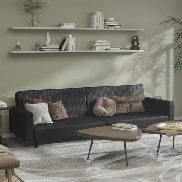 vidaXL 2-personers sofa, sort, kunstlæder