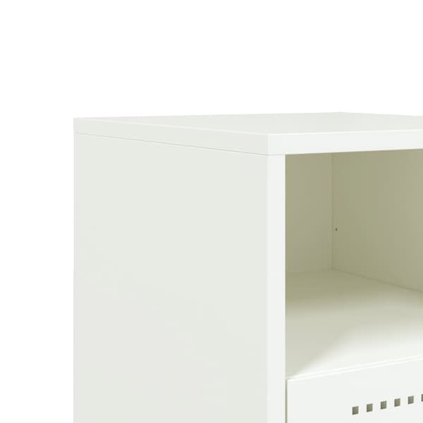 vidaXL Sängbord, set om 2, vita, 36x39x60,5 cm, stål