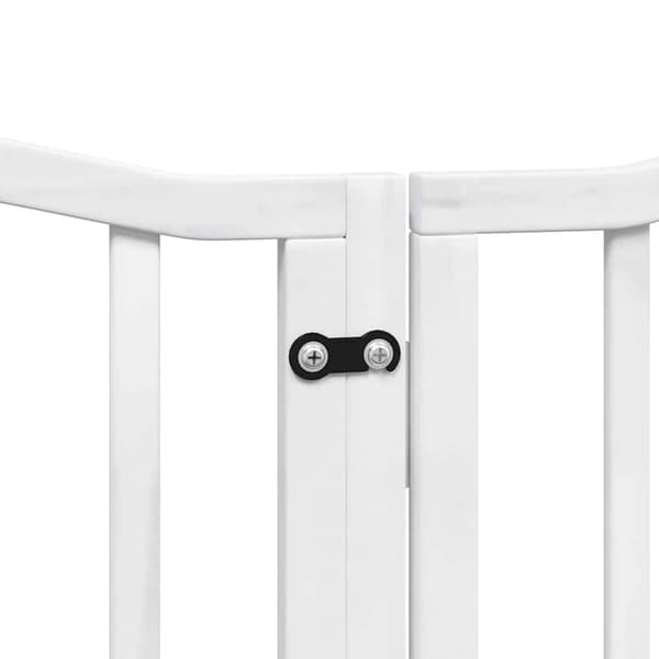 vidaXL Hopfällbar hundgrind med dörr 15 paneler vit 750 cm