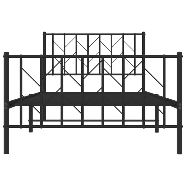 vidaXL metalsengestel med hovedgærde og fodgærde sort 100x190 cm