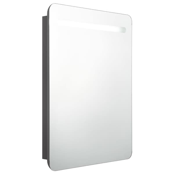 vidaXL Kylpyhuonekaappi peilillä ja LED-valolla, harmaa, 60x11x80 cm