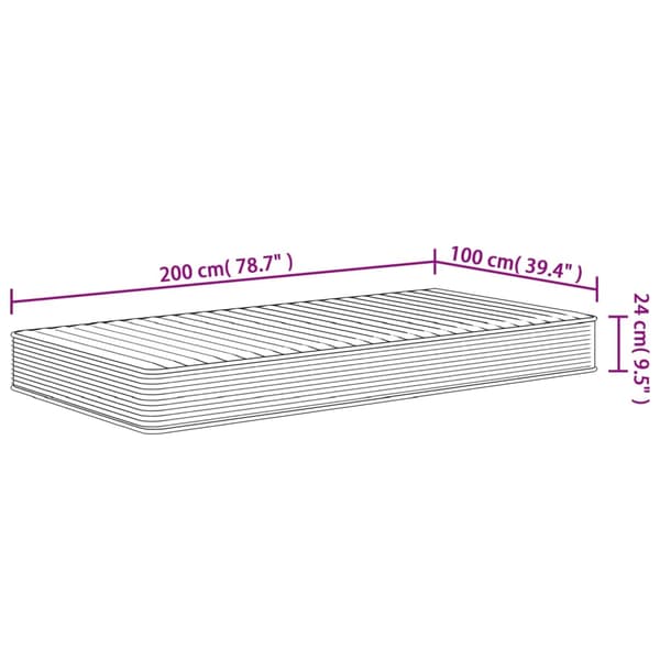 vidaXL skummadras, medium blød, 100x200 cm