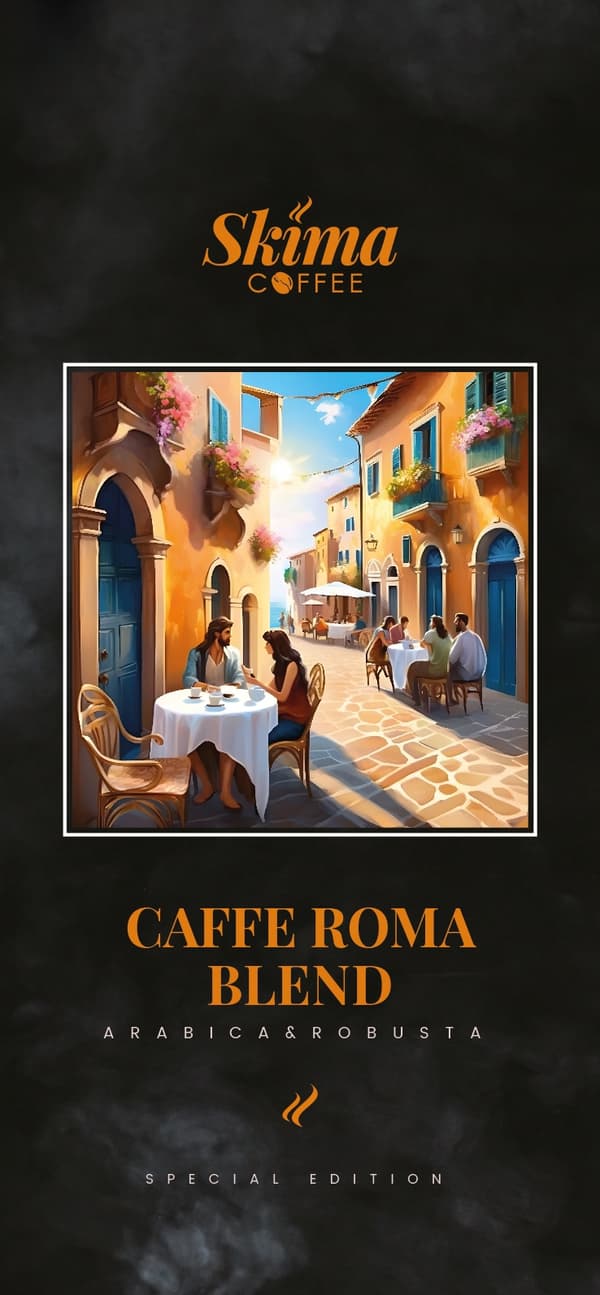 Kaffebønner 1kg CAFFE ROMA BLEND (SPECIAL EDITION) til espressomaskine + GRATIS