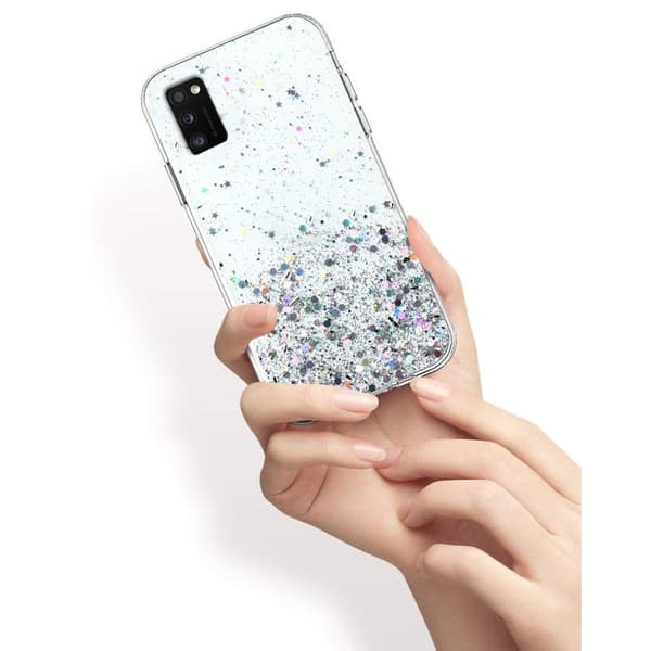 Etui til Samsung Galaxy A41, Glitrende, gennemsigtig