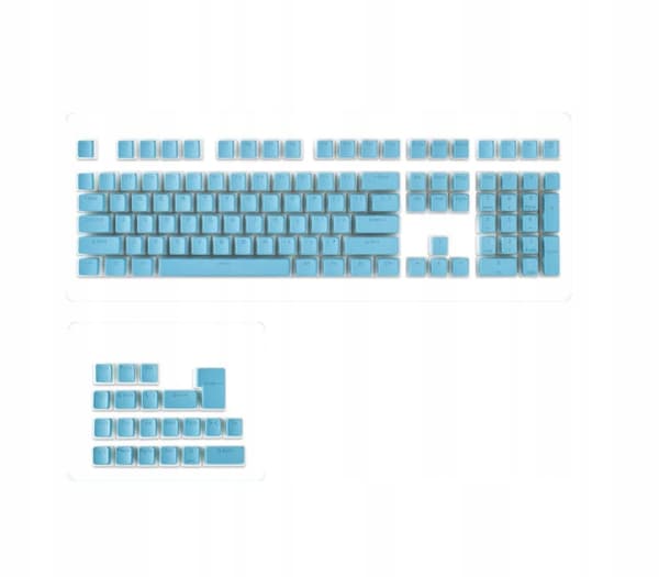 Taster til mekanisk tastatur PBT-taster Pudding 129 stk. lyseblå