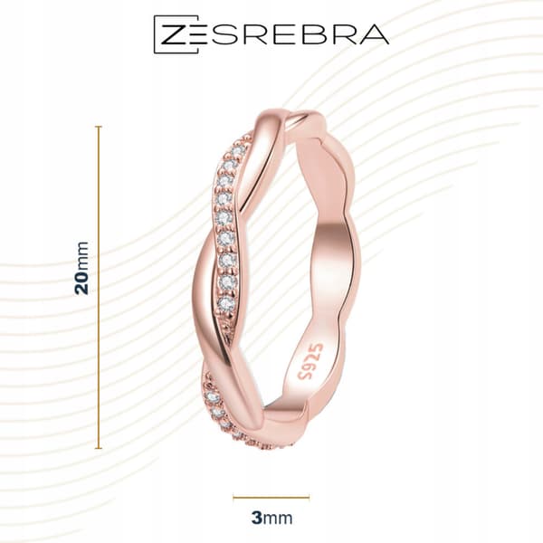 Ring S925 silver storlek 14 Roséguld