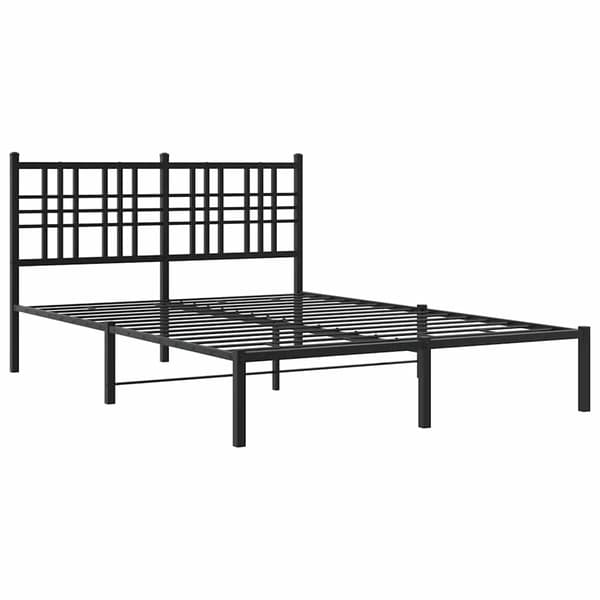 vidaXL metalsengestel med hovedgærde sort 120x200 cm