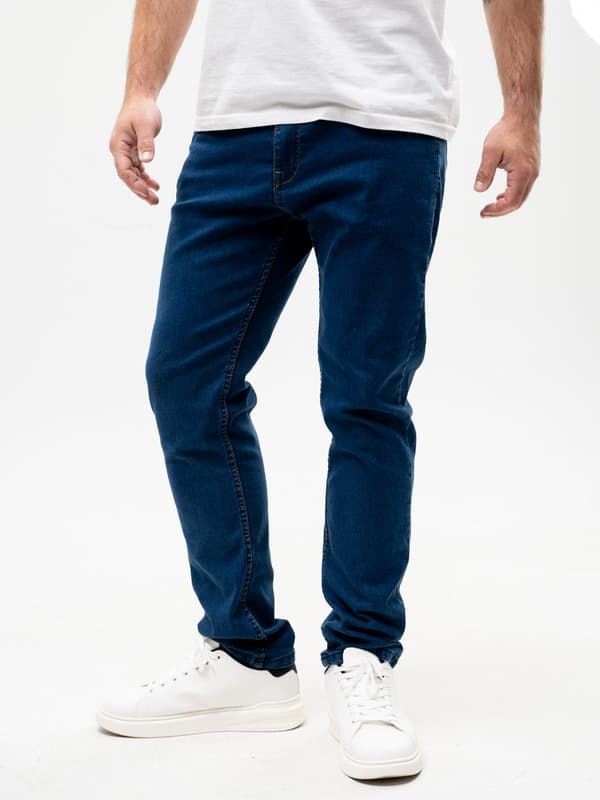 Mörkblå herrjeans UrbanCity med ficklogotyp 32