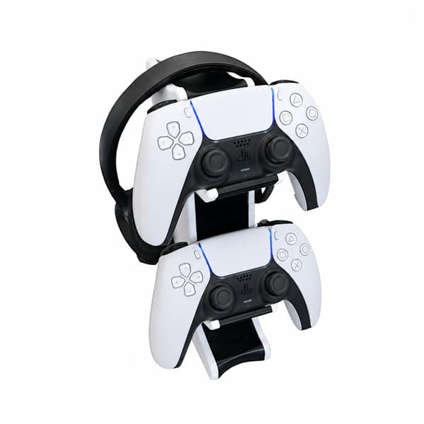 PS V1 Headset Controller Stand Sort og Hvid