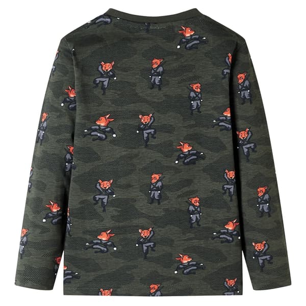 Lasten pitkähihainen pyjama, khaki, 128