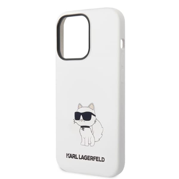 Karl Lagerfeld Silikone Choupette-etui til iPhone 14 Pro Max, Hvid