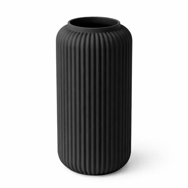 Vase sort slank rillet moderne minimalistisk japandi
