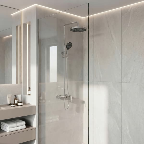 Duschset Silver Krom Blank Utanpåliggande Vision Rain Shower