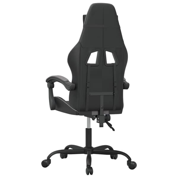 vidaXL drejelig gamingstol, sort og grå, kunstlæder