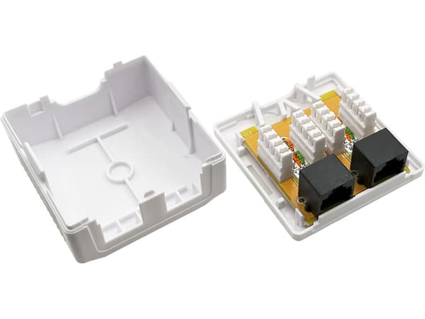 UTP-stikkontakt kat.5e 2xRJ45 alantec