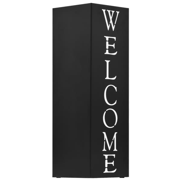 vidaXL Sateenvarjoteline Welcome Teräs Musta