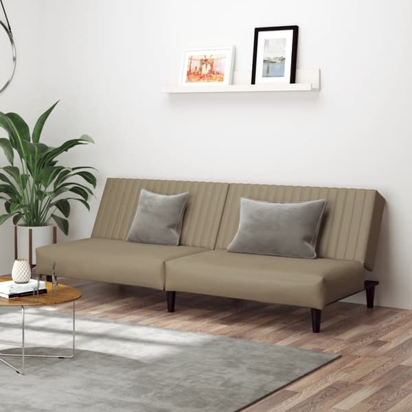 vidaXL 2-personers sofa, cappuccino, kunstlæder