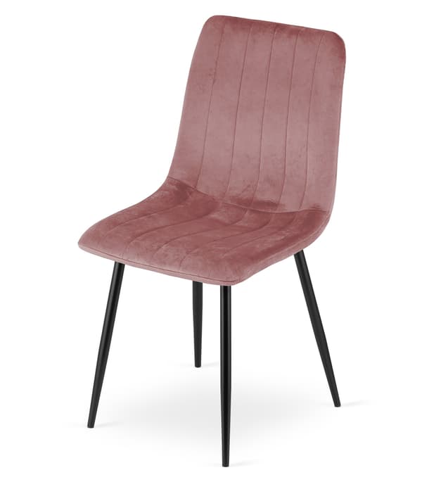 LAVA stol - pink velour / sorte ben x 3