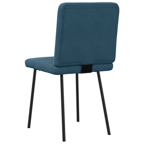 vidaXL Matstolar, set om 4, blå, klädda i sammet