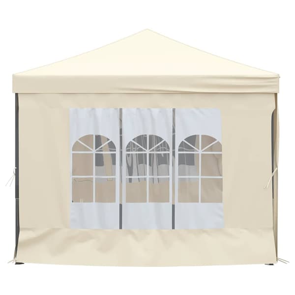 vidaXL foldbart festtelt med sider, cremefarvet, 3x6 m