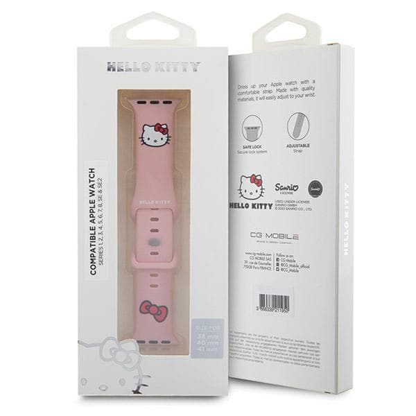 Hello Kitty silikone rem Kitty Head til Apple Watch 38/40/41mm, pink