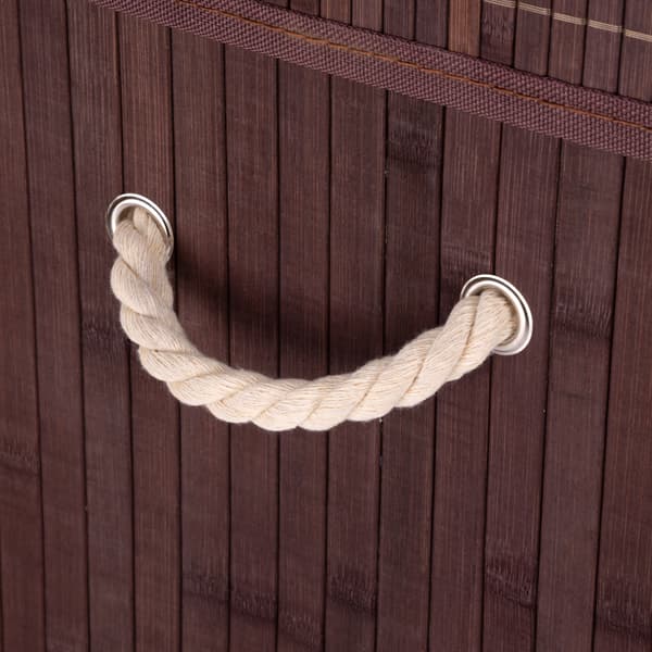 Bambu tvättkorg med lock 100L wenge