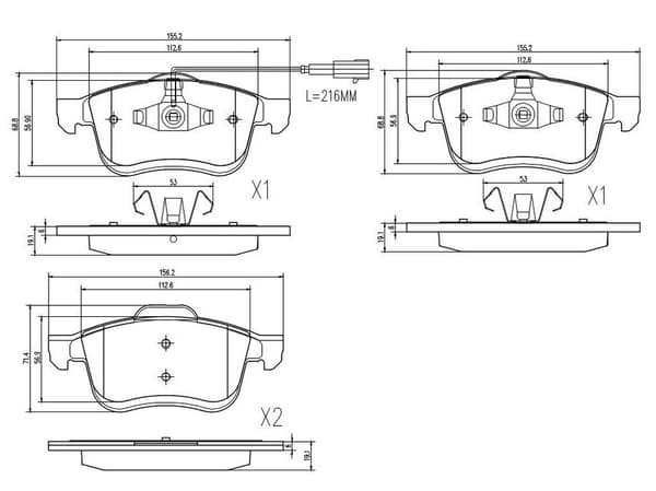 FT29157 FAST BREMSEKLODSER FORAN 1-SENSOR