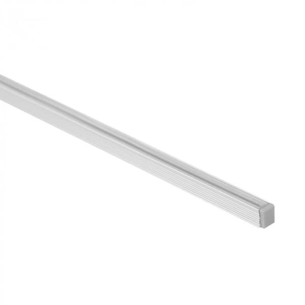 Ytmonterad LED-listprofil, Raw Silver + transparent skydd 2m, Smal